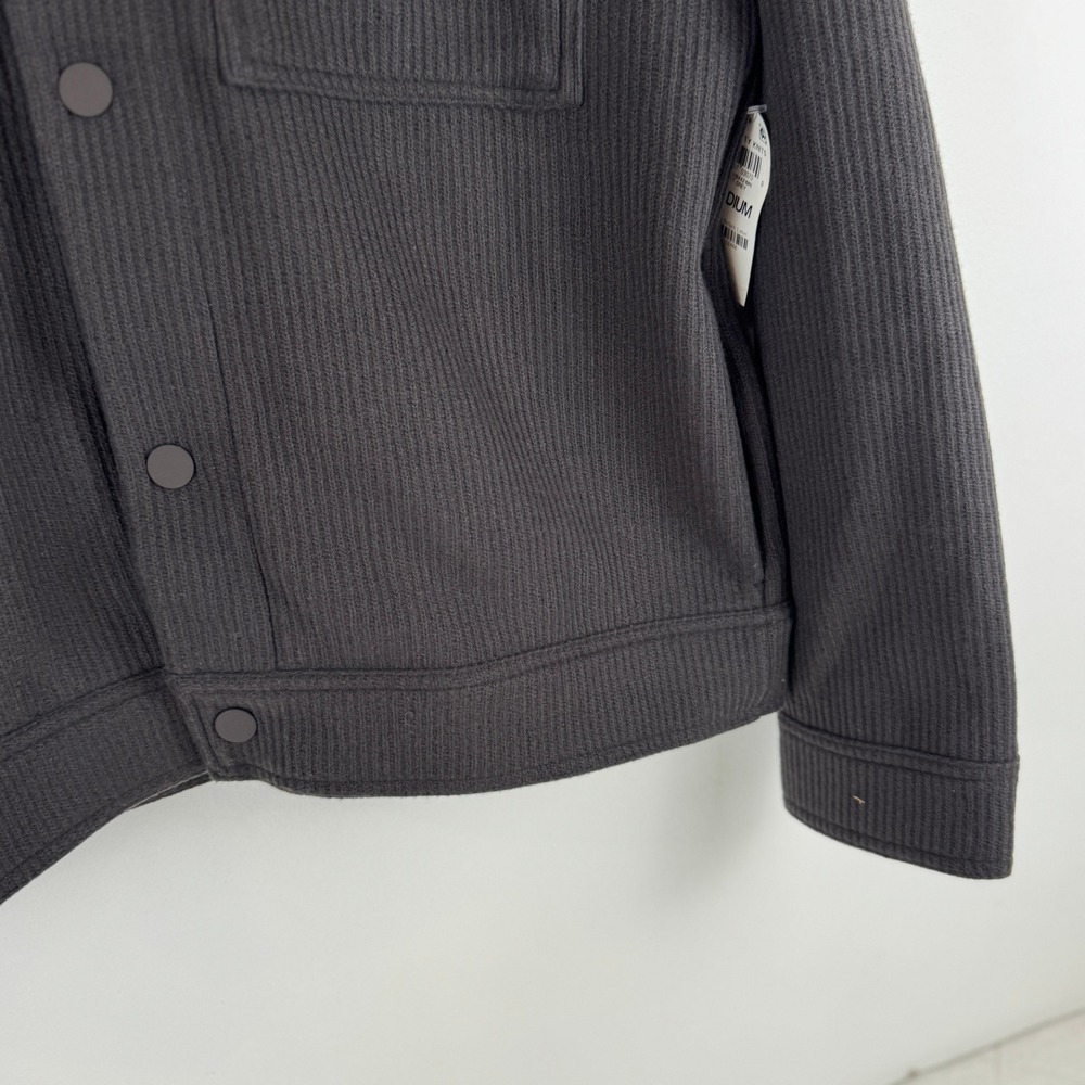 Mode of One Mens Ribbed Knit Snap Front Jacket Jet Grey‎ 100194421MN Medium NWT - Picture 11 of 14